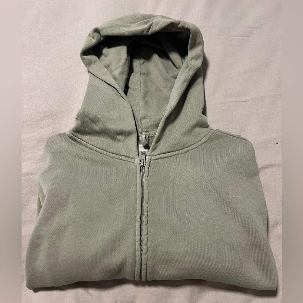 Skims Cotton Fleece Cropped Hoodie & Jogger Set